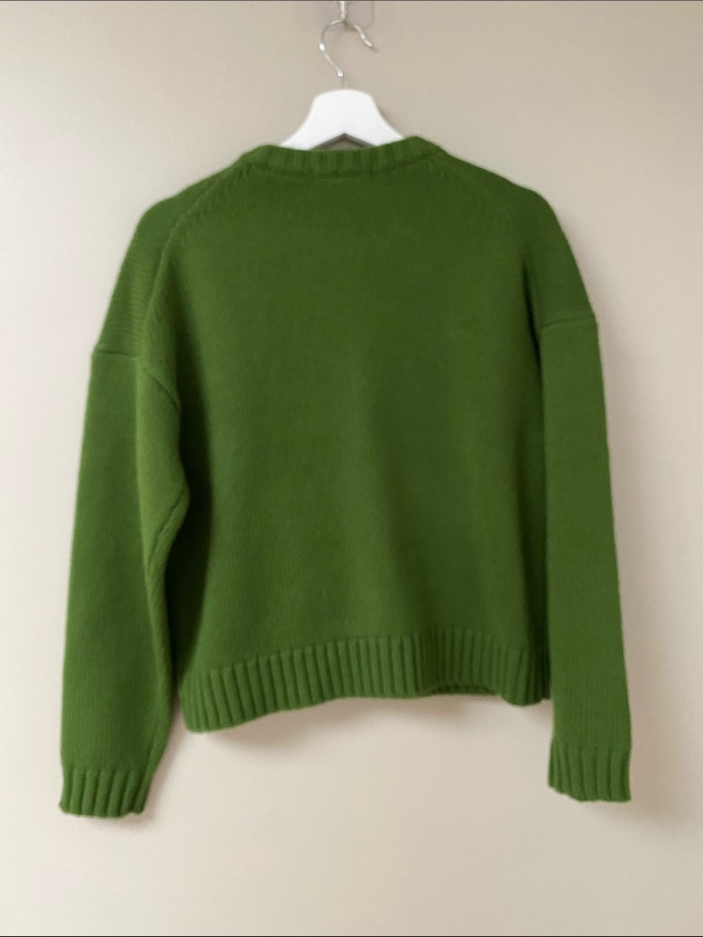 Boden Maya Zip Up Jacket  Olive Green Zip-Front Chunky Wool Knit Cardigan size 4 - Picture 5 of 6